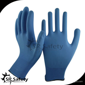 SRSAFETY 13 Gauge blau Pu Handschuhe / Arbeitshandschuh / Hand Handschuhe